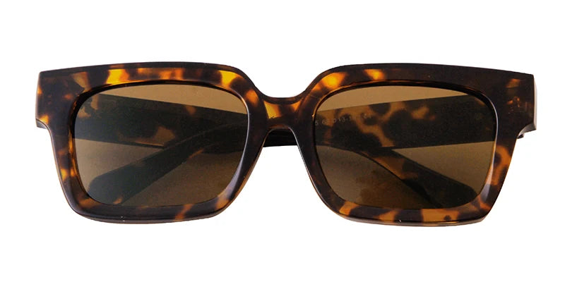 SORVINO Fashion Square Sunglasses Women Shades UV400 Leopard Brown Punk Men Colorful Sun Glasses Anti-blue Light Flat Glasses