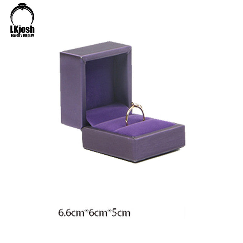 Purple Jewelry Box Brushed PU Leather Ring Box Bracelet Necklace Box Pendant Gift Box Wedding Gift Box Jewelry Storage Box