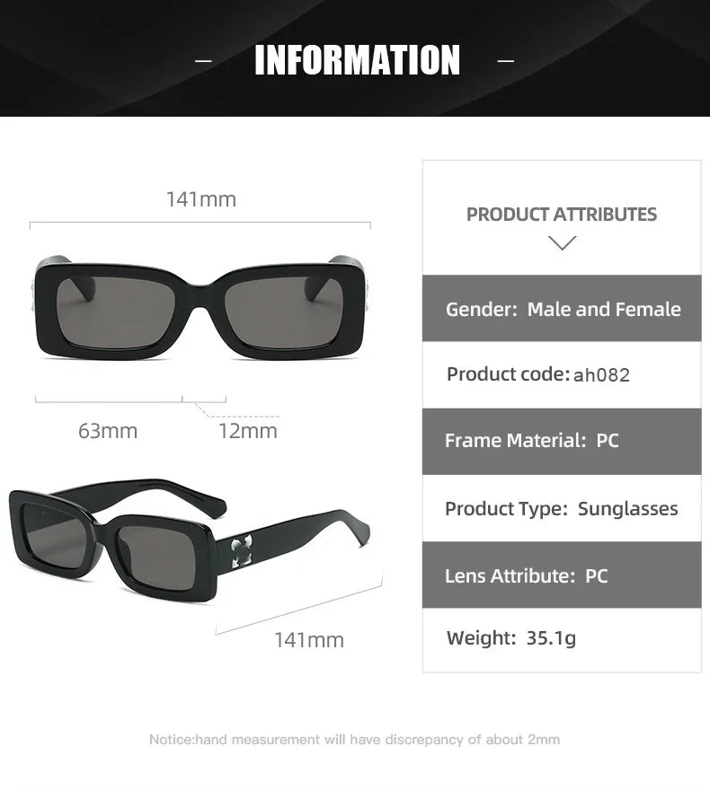 5pcs Set Small Rectangle Sunglasses Women Men Shades Retro Sun Glasses Luxury Brand Square Shades UV400