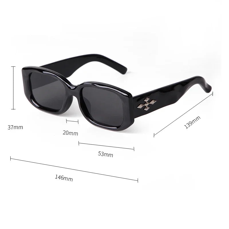 Trend black Tortoiseshell Rectangle Sunglasses Women 2024 Brand Gradient Lens Square Sun Glasses Men Shades Eyewear Female UV400