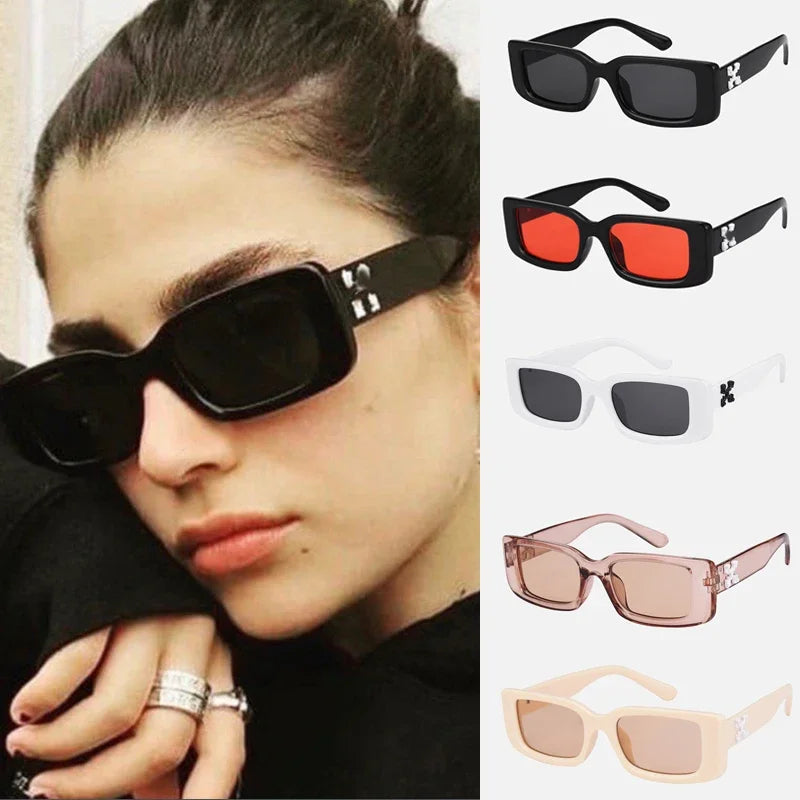 5pcs Set Small Rectangle Sunglasses Women Men Shades Retro Sun Glasses Luxury Brand Square Shades UV400